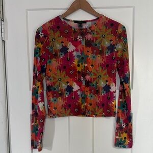 Forever 21 Multicolor Floral Long Sleeve Top